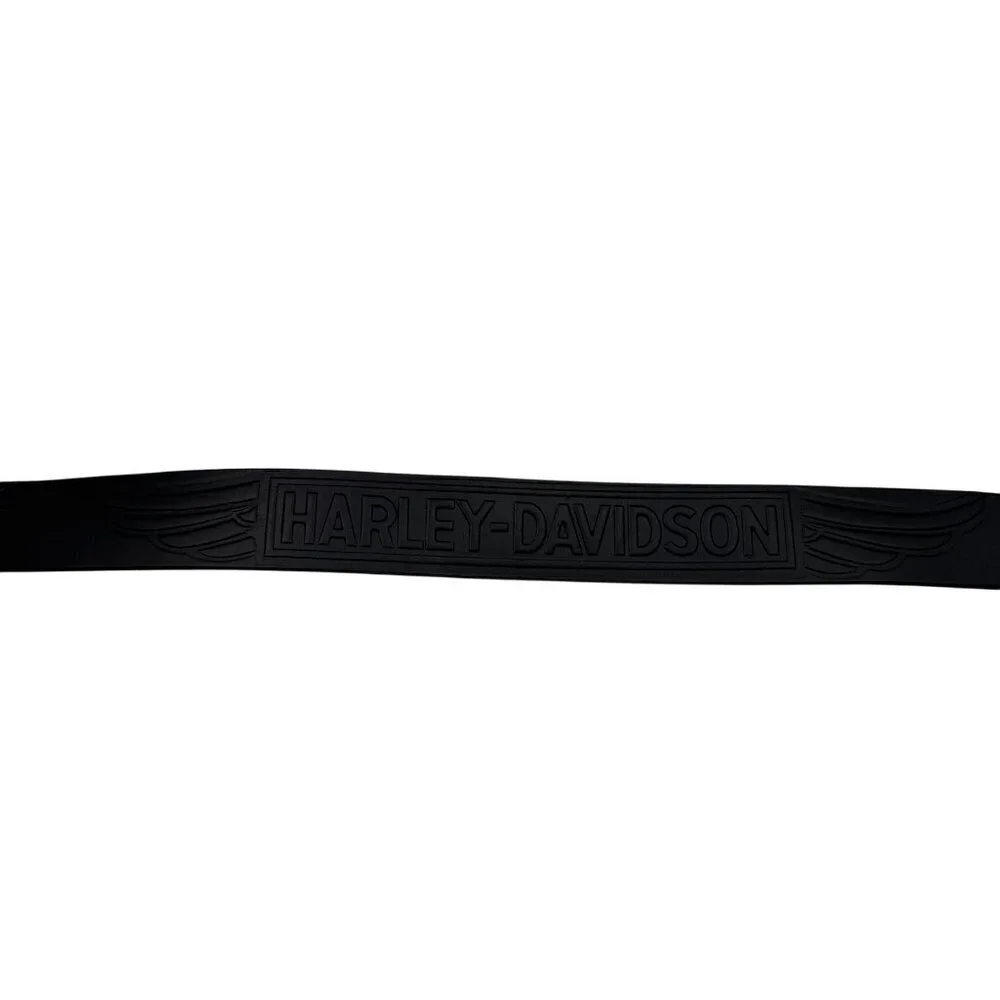 Harley-Davidson Logo Embossed Black Leather Belt Mens Size 38 Durable Design